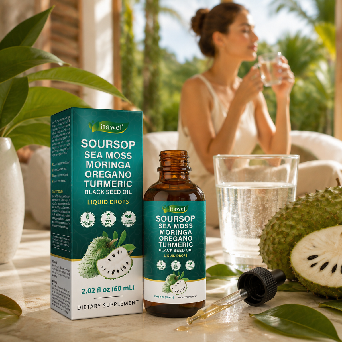 ITAWEL Soursop Liquid Drops product scene