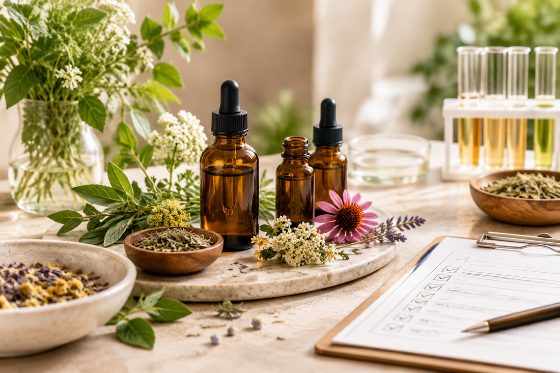 Lymphatic blend samples with full botanical disclosure, identity testing and claims compliance checklist