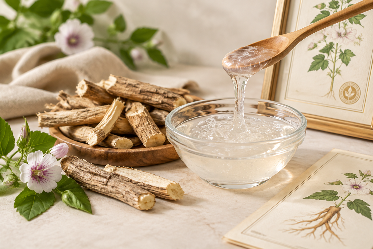 Marshmallow root extract samples with mucilage content specification and botanical identity certificate