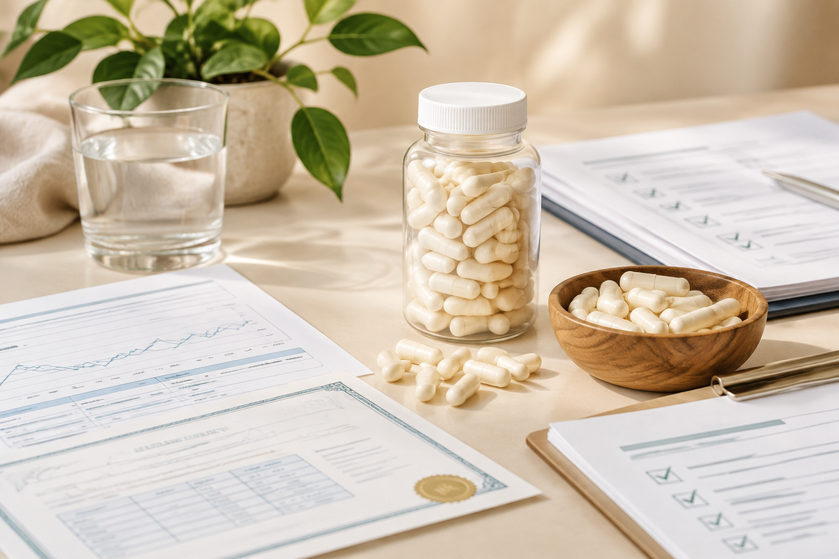 NAC capsule wholesale samples with assay certificate, stability report and regulatory checklist